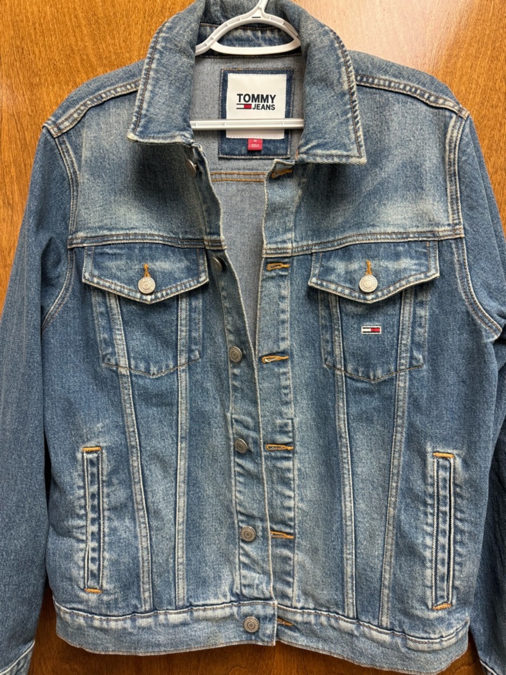 Tommy Hilfiger Medium Vintage Wash - Denim Jacket with Logo Embroidery
